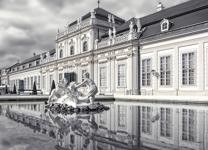 Vienna, Áo, khóa, lâu đài, phản ánh, Sân vườn, Lake