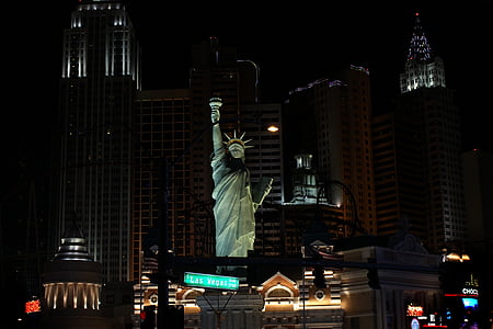 Vegas, kaszinó, Nevada, éjszaka, városi táj, Amerikai Egyesült Államok, világító