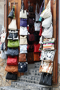 obchod, taška, tašky, prodej, nákup, ulice, vitrína
