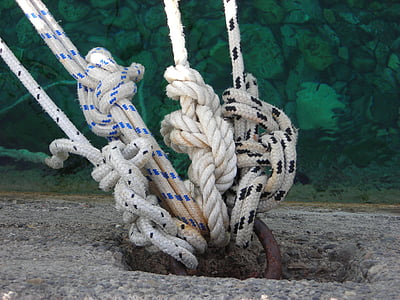 sea, rope, leash, knot, tied Knot, nautical Vessel