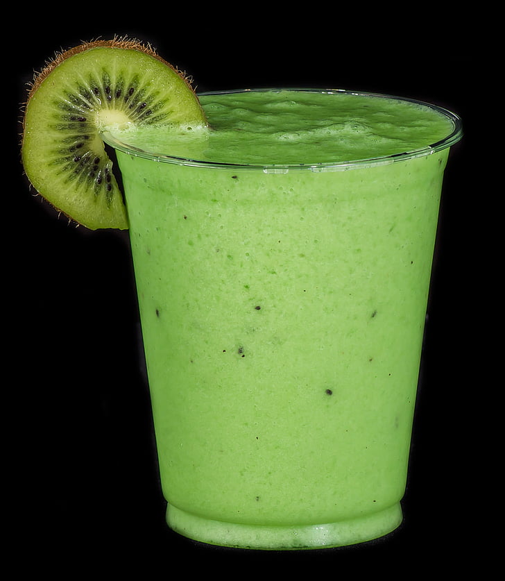 verre de smoothie, Kiwi, épinards, Beverage, cure de désintoxication, vert, en bonne santé