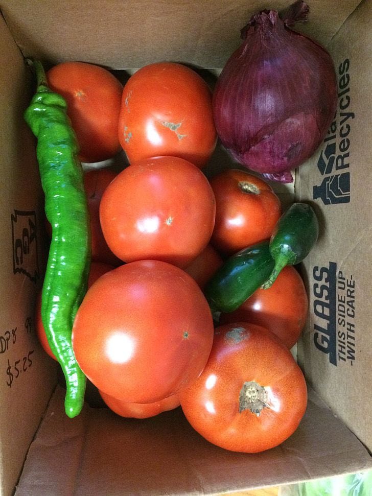 tomatoes, peppers, onions, salsa, vegetables, cooking, nutrition