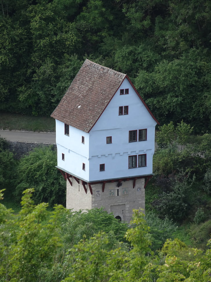 namas, bokštas, vidutinio amžiaus, Vokietija, senas, Europoje, Architektūra