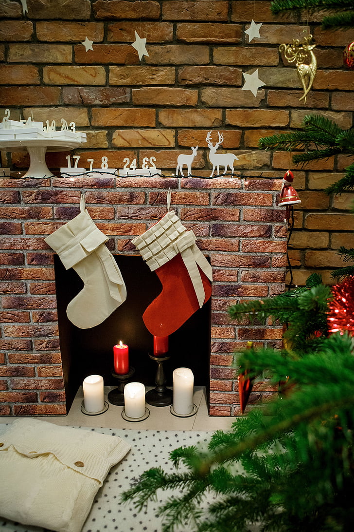 Christmas, julekalender, Vinter, dekorasjoner, Merry, stearinlys, dekorasjon