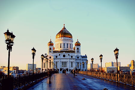 Kristus Frälsarens katedral, Moskva, Kremlevskaya vallen, arkitektur, Dome, resmål, inbyggd struktur