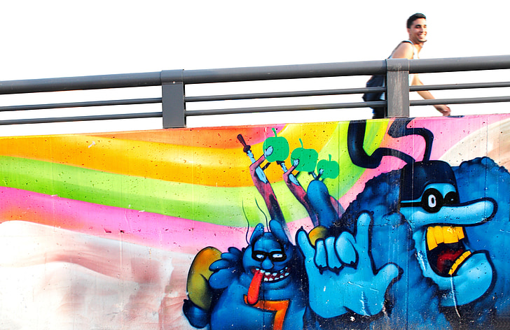 Graffiti, pared, carretera, mural, arte de la calle, Fondo, arte