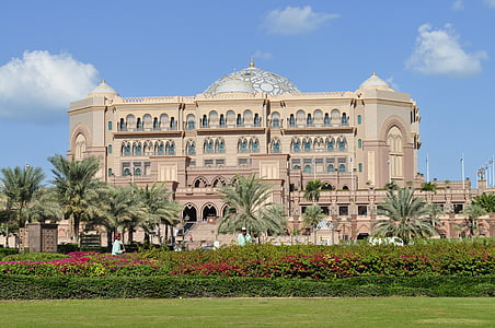 Emirates palace hotel, Abú Zabí, Luxusné, Spojené Arabské Emiráty, Architektúra, pamiatka, Cestovanie