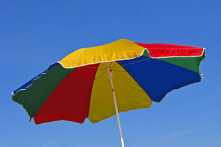 沙滩伞, 海滩, 遮阳伞, 假期, 弛豫