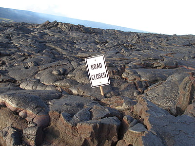 ceļš slēgts, lava, vulkāns, Hawaii