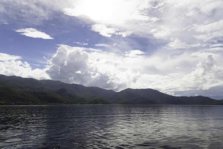 Lugu lake, sjön, soliga dagar
