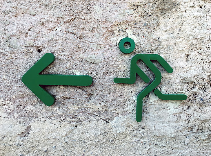 output, exit, arrow, snowman, green, pictogram, number
