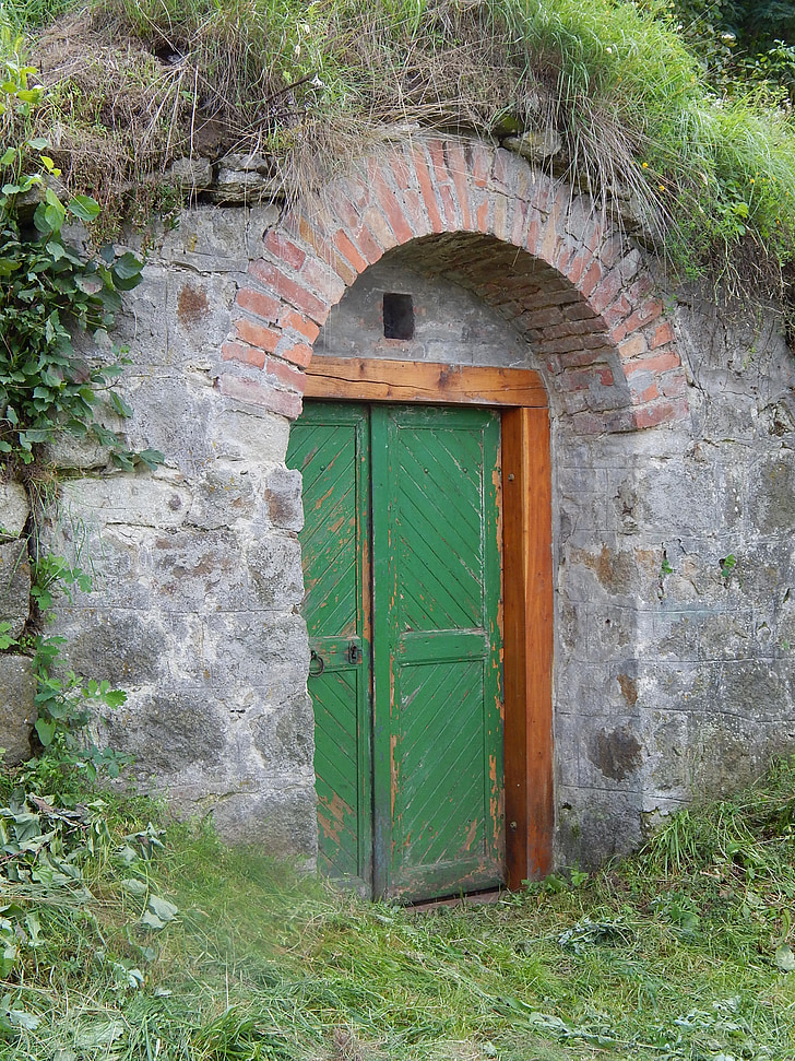 двері, підвал, закриті, дерев'яних дверей, Вхід