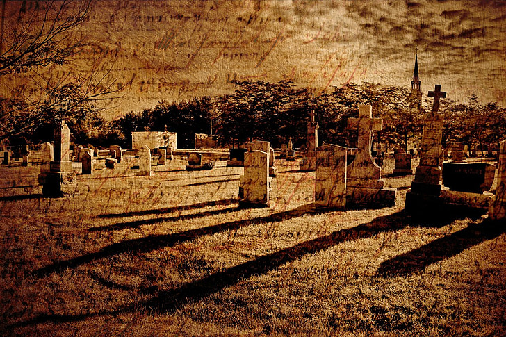 cemetery, montage, editing, effects, shadows, morning