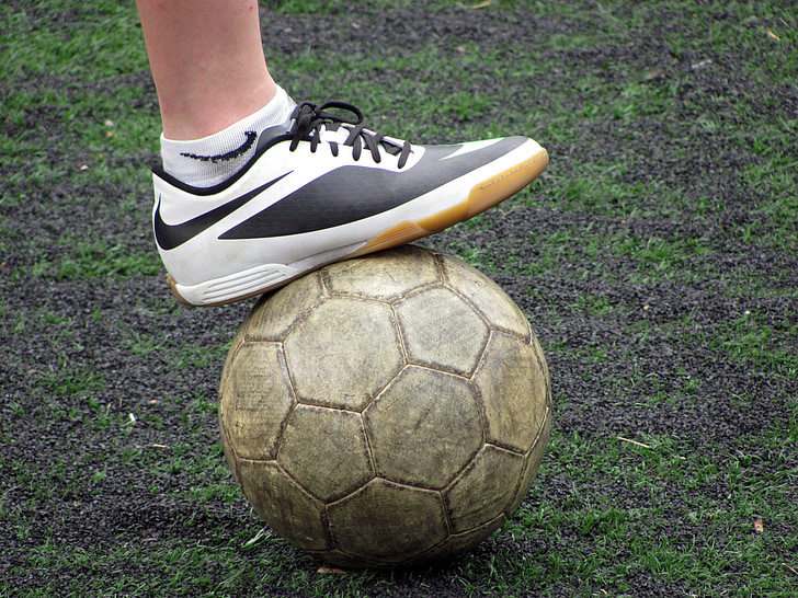 ball, football, boot, ball control, sport, lawn, control