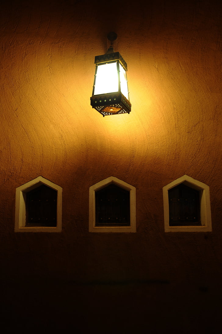 fango, luce, scuro, tradizionale, vecchio, Arabia Saudita, Casa di fango