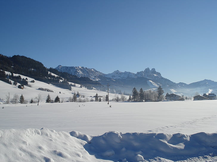 l'hivern, neu, Tannheim, hivernal, somni d'hivern, cobert de neu