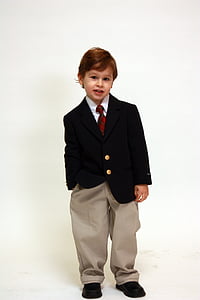 男孩, 肖像, 西装, 正式, 帅, 夹克, 领带