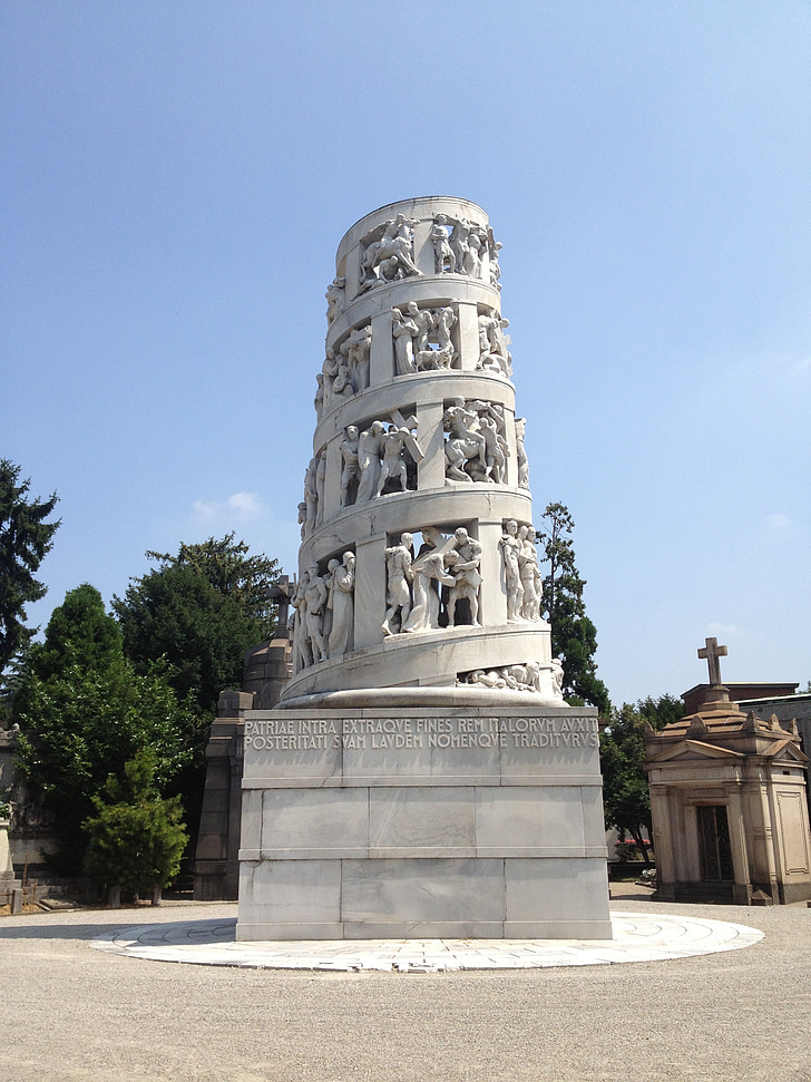 kyrkogården, Milan, skulptur, arkitektur, berömda place