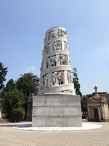 kirkegård, Milano, skulptur, arkitektur, berømte sted