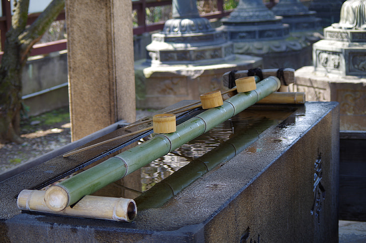 tempelet, vann, bambus