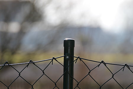 barrière de treillis métallique, treillis métallique, clôture, bloqué, clôture de jardin, tresse, fil