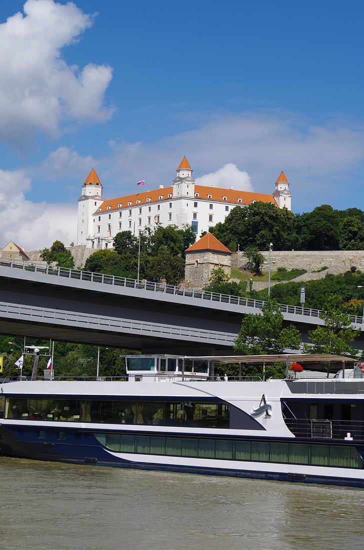 Bratislava, Slovaquie, Château, ville, Danube, Affichage, Château médiéval
