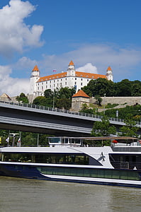 Bratislava, Eslovàquia, Castell, ciutat, Danubi, vistes, castell medieval