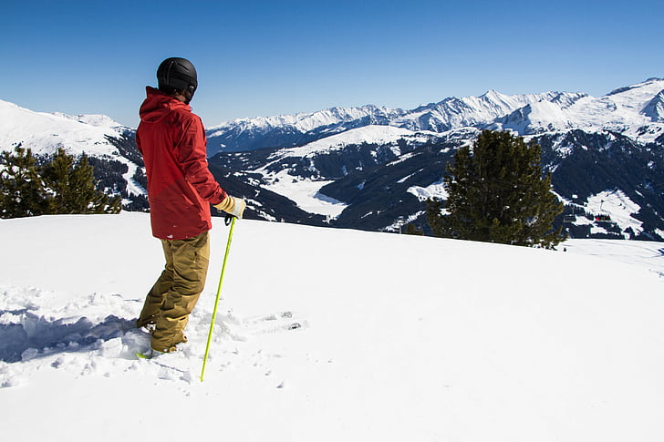 skier, snow, view