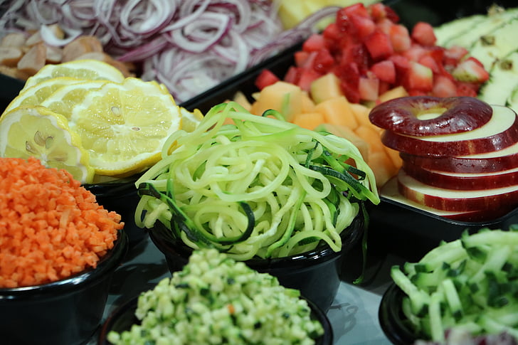 légumes, fruits, manger, fruits, vitamines, stand de fruits, Frisch