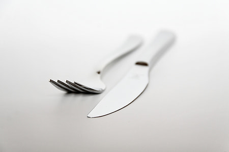 fork, knife, cutlery, metal, tableware, close