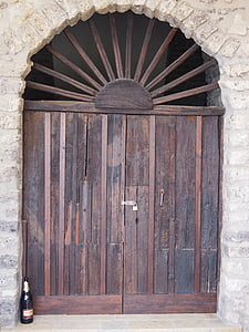antiguo, madera, puerta, retro, antiguo, madera, antigua