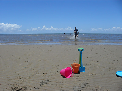 sand, bucket, spade, sea, ocean, shovel, beach