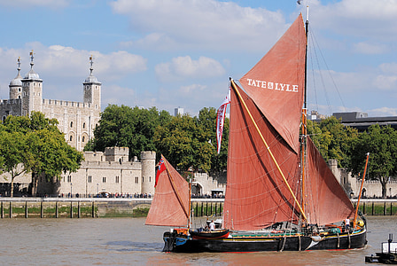 Menara london, berlayar, tongkang, Sungai, Thames, London, Landmark