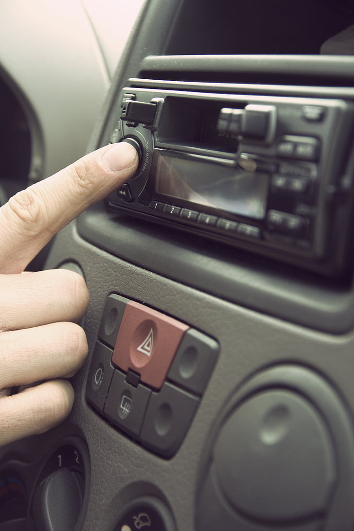 Audio, autó, vezérlők, figyelemelterelés, zene, rádió