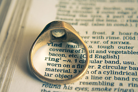 wedding ring, ring, dictionary, engagement, engaged, word, love