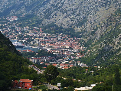 Kotor, Montenegró, nézet, balkáni, óváros, UNESCO, Világörökség