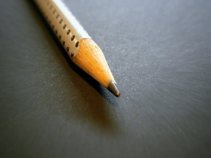 matita, scuola, penna, grande, puntato, rivestito, guaina