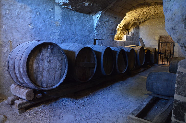 barrels, wine, barrel, cave