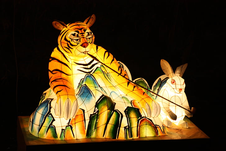 tiger, lantern festival, cheonggyecheon stream, kkotdeung festival, isometric article