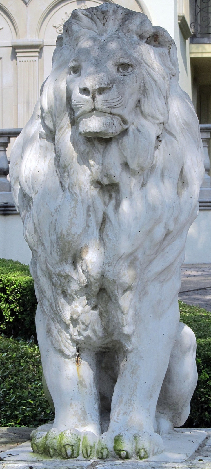 Lion, sculpture, Pierre, symbole, maison, architecture, statue de