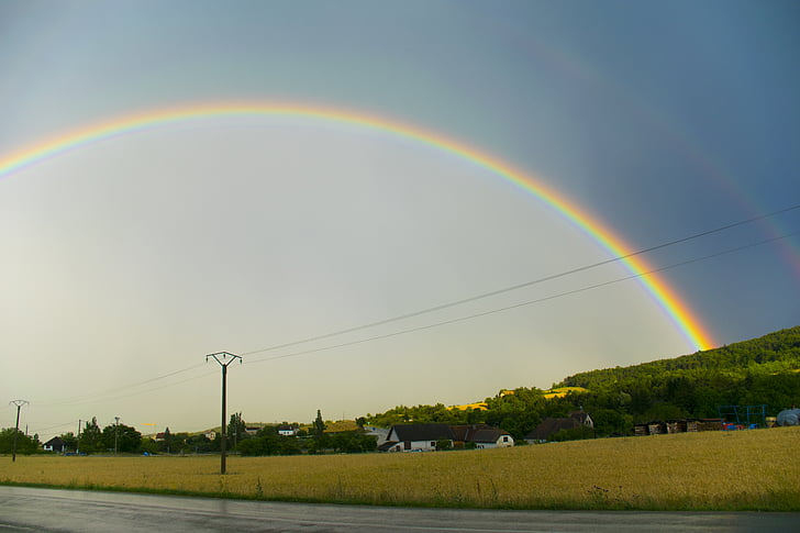 clelles, france, rainbow, double rainbow, scenics, multi colored, beauty in nature