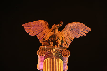 Eagle, Exedra, colonne, Plaza, postal, Aguascalientes