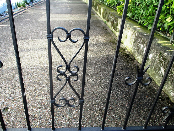 porta de jardí, ferro colat, adorn, distància, Art, l'entrada, porta