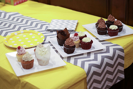 cupcakes, διακόσμηση, γλάσο, τροφίμων, επιδόρπιο, Γλυκό, ψημένο