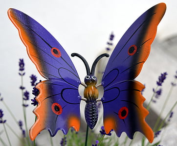 papallona, decoració, déco, colors, metall, color, insecte