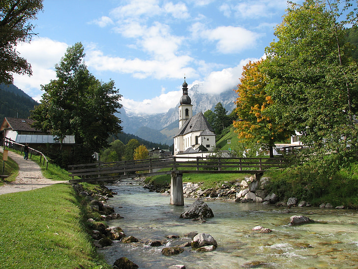 Ramsau, Tyskland, kyrkan, bergen