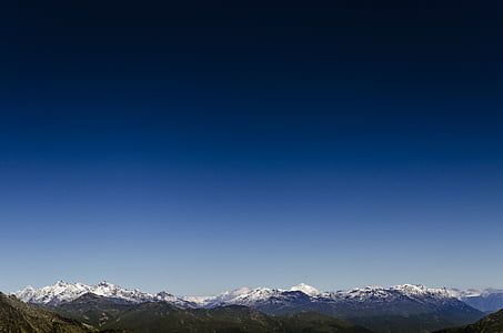Fotograafia, lumi, pealt kaetud, paigaldatud, vahemik, sinine, taevas