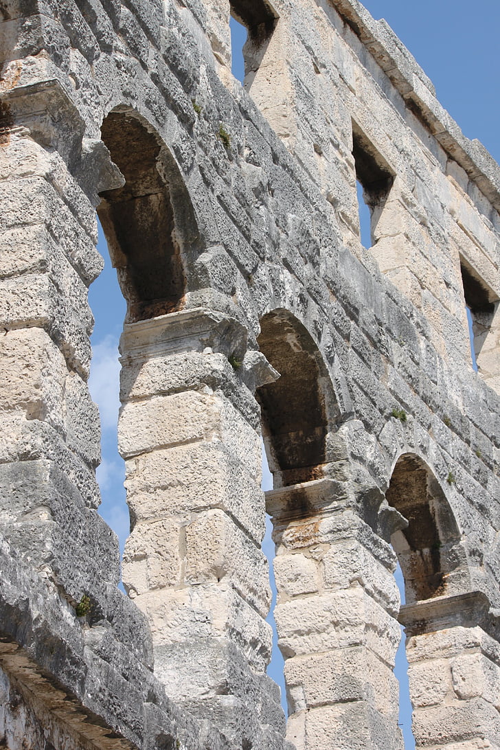 Pula, ruína, Anfiteatro, Arena, Roman, Croácia, Istria