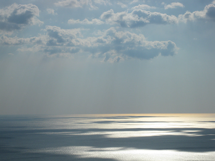 sea, clouds, sun, light, south of france, france