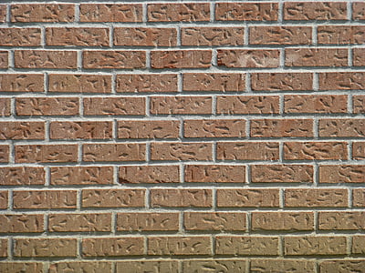murstensvæg, væg, mursten, mursten, malet, rød